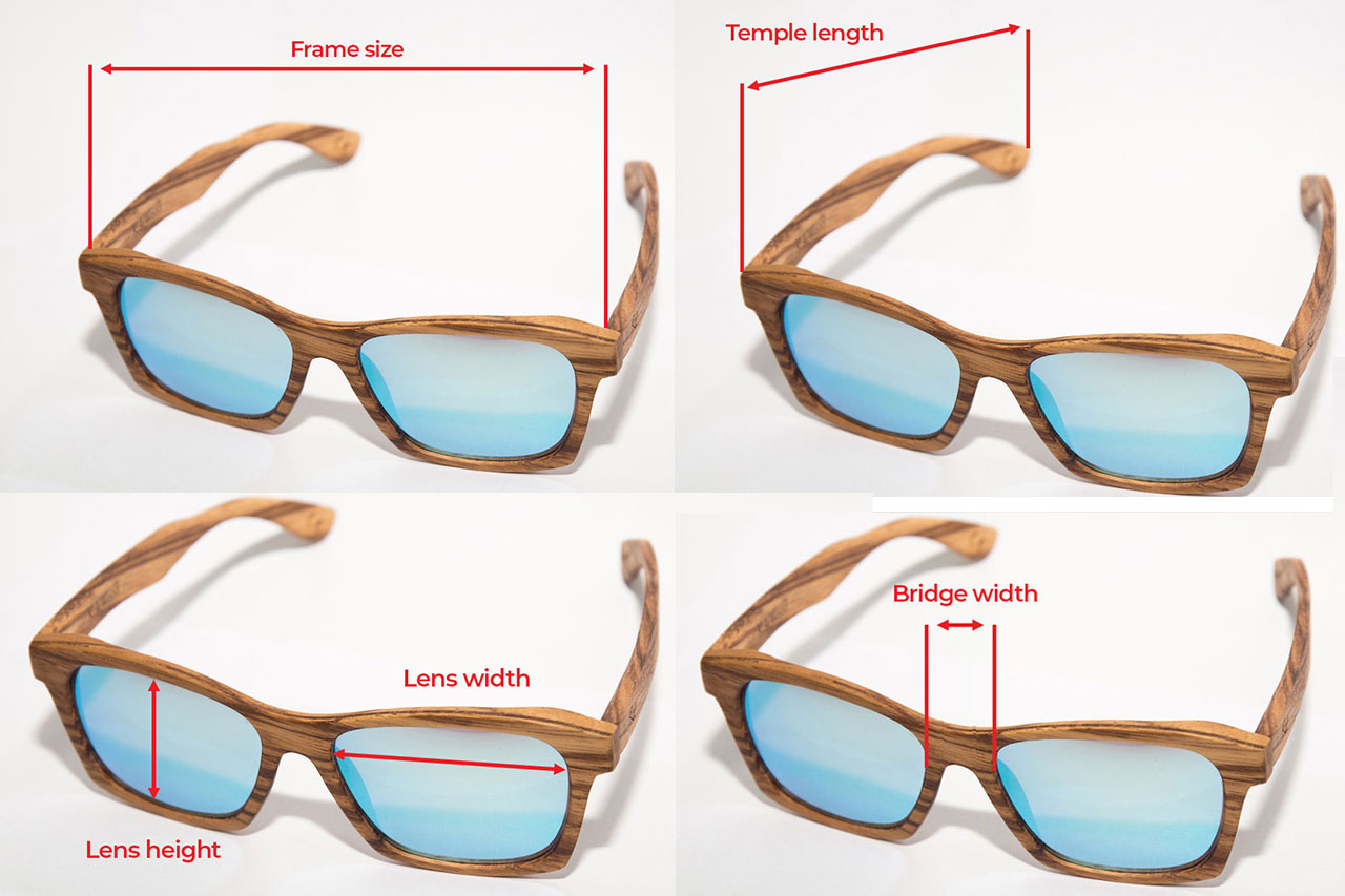 How to measure Sunglass size chart