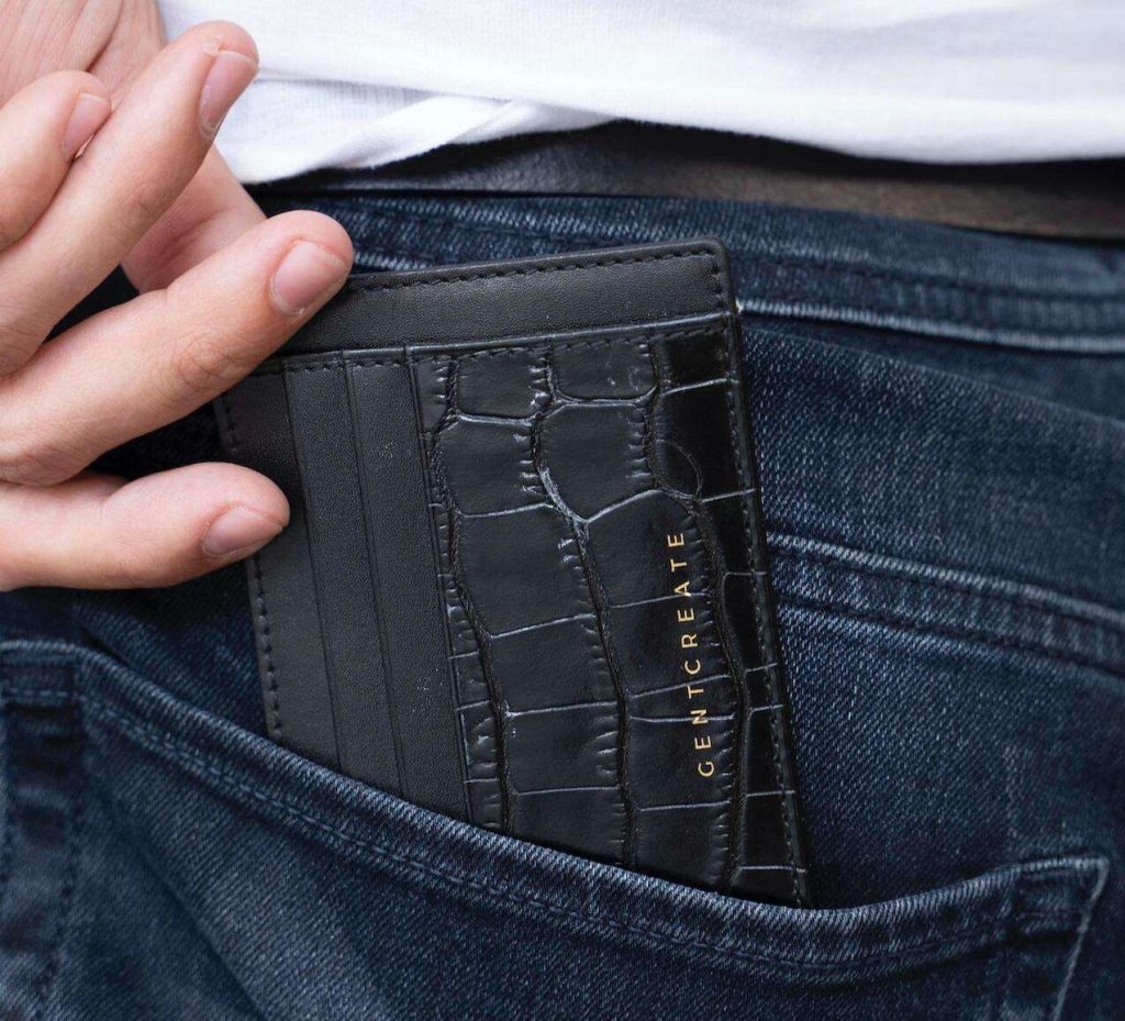 Sit on leather wallet in back pocket