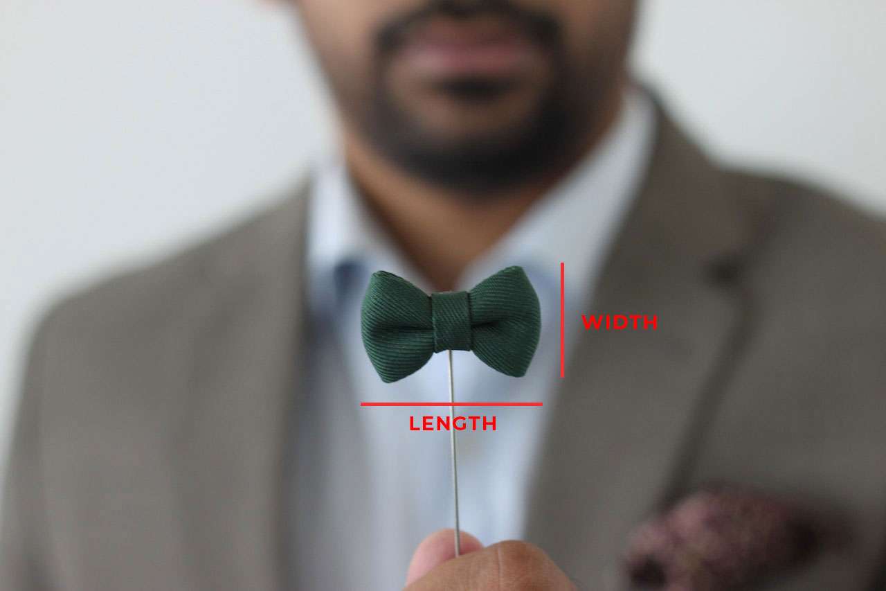 bow tie size chart length width