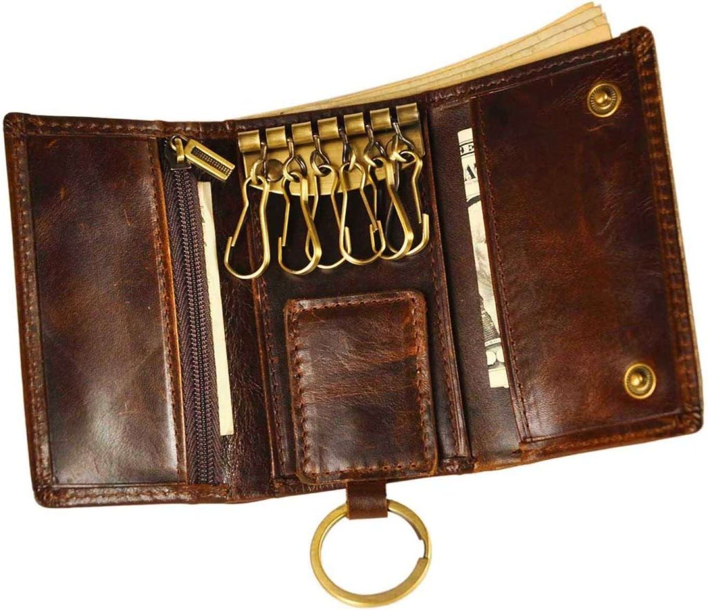 key holder leather wallet size