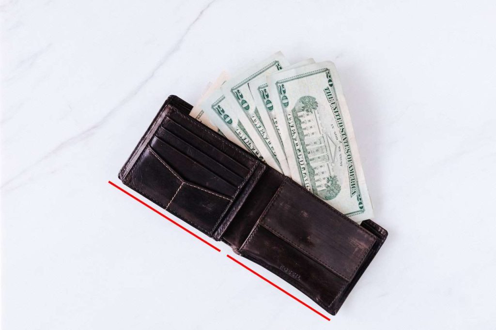 leather bifold wallet size