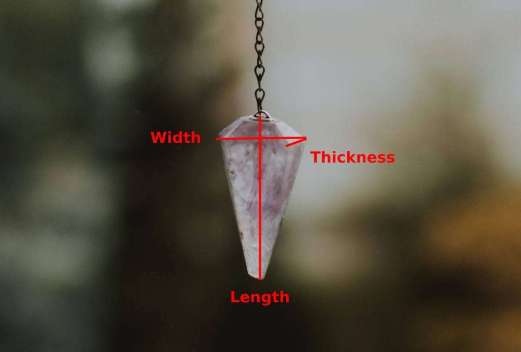 measure pendant size length width thickness